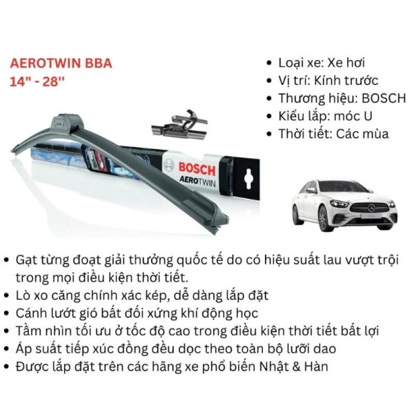 Gạt mưa ô tô Bosch AeroTwin BBA cao cấp
