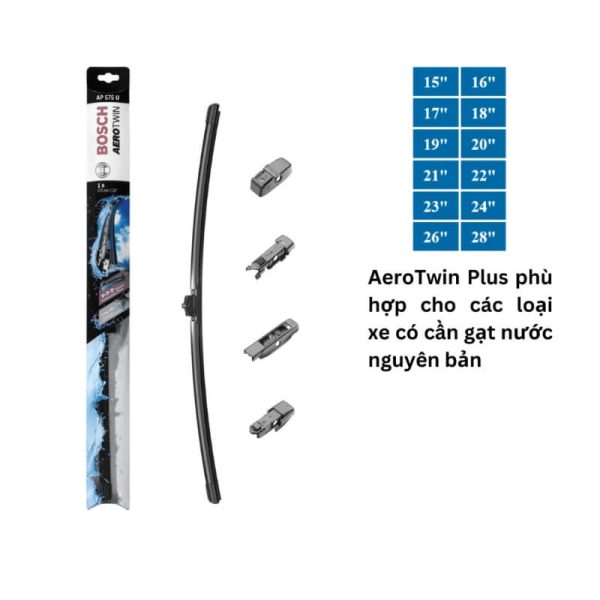 Gạt mưa xe ô tô Bosch AeroTwin Plus chính hãng