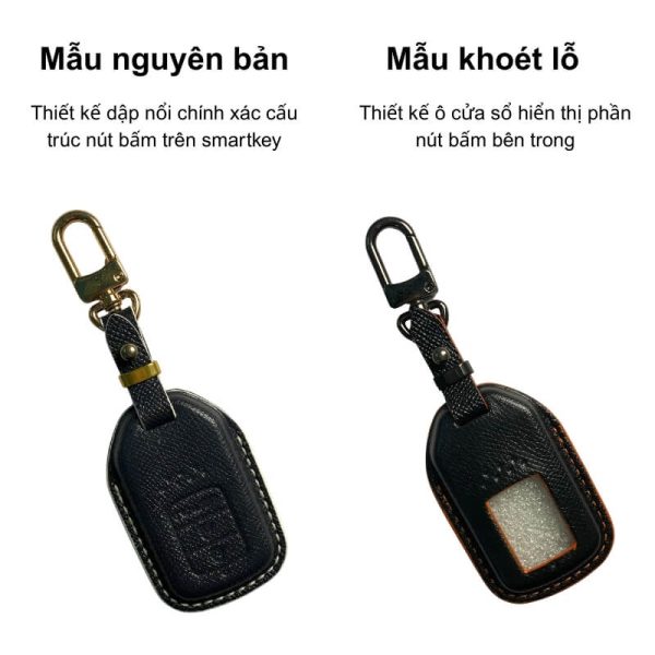 So sánh 2 mẫu bao da chìa khóa: mẫu nguyên bản và mẫu khoét lỗ