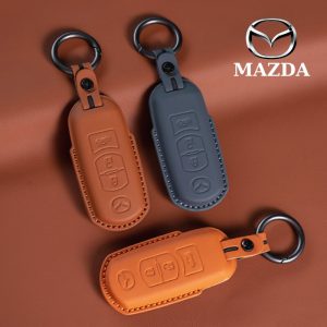 Bao da bọc chìa khóa ô tô Mazda da bò sang trọng