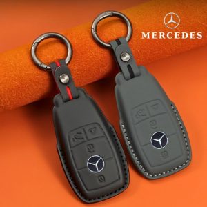 Bao da bọc chìa khoá ô tô Mercedes da bò sang trọng