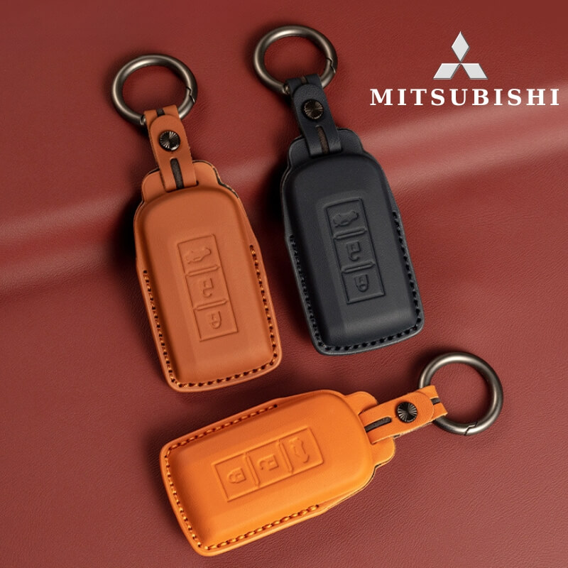 Bao Da Bọc Chìa Khoá Ô Tô Mitsubishi Da Bò Sang Trọng