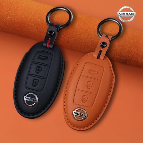 Bao da bọc chìa khóa ô tô Nissan da bò sang trọng