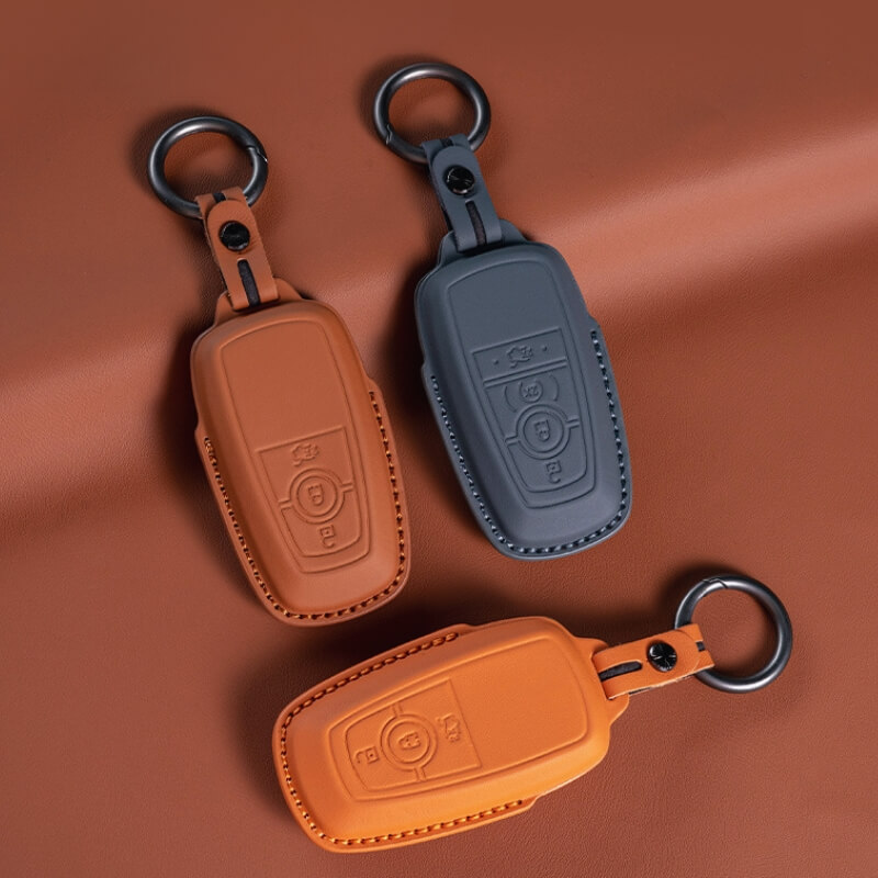 Bao da bọc chìa khóa ô tô Ford da bò sang trọng