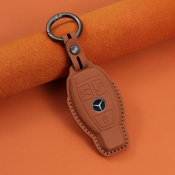 Bao da bọc chìa khoá ô tô Mercedes da bò sang trọng