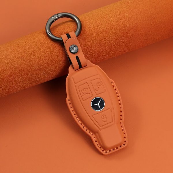 Bao da bọc chìa khoá ô tô Mercedes da bò sang trọng