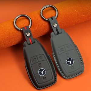Bao da bọc chìa khoá ô tô Mercedes da bò sang trọng