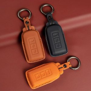 Bao da bọc chìa khóa ô tô Mitsubishi da bò sang trọng