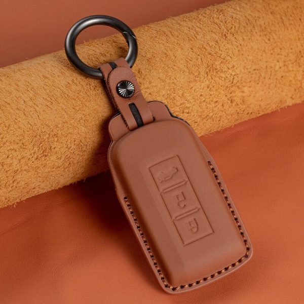 Bao da bọc chìa khóa ô tô Mitsubishi da bò sang trọng