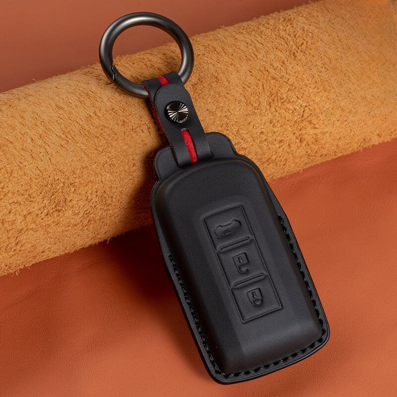 Bao da bọc chìa khóa ô tô Mitsubishi da bò sang trọng