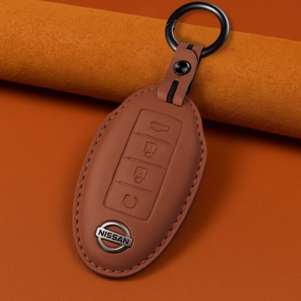 Bao da bọc chìa khóa ô tô Nissan da bò sang trọng