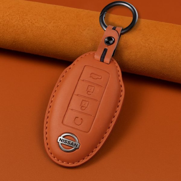 Bao da bọc chìa khóa ô tô Nissan da bò sang trọng