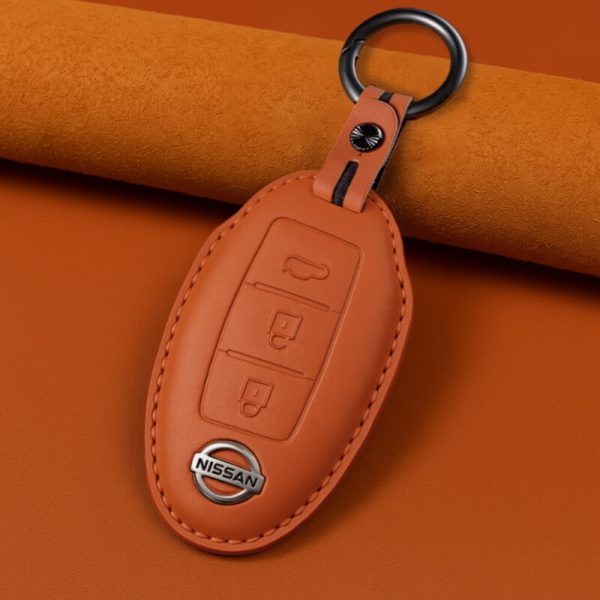 Bao da bọc chìa khóa ô tô Nissan da bò sang trọng