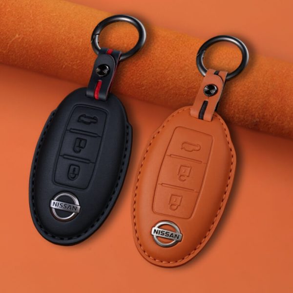 Bao da bọc chìa khóa ô tô Nissan da bò sang trọng