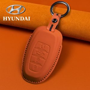 Bao da bọc chìa khóa ô tô Hyundai da bò sang trọng