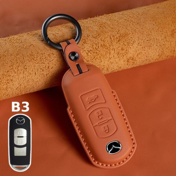 Bao da bọc chìa khóa ô tô Mazda da bò sang trọng