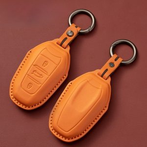 Bao da bọc chìa khóa ô tô Peugeot da bò sang trọng
