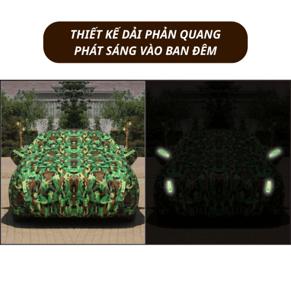 Bạt phủ ô tô vải dù Oxford 3 lớp họa tiết rằn ri