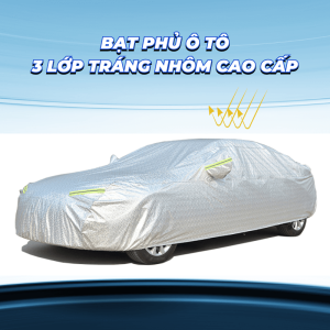 Bạt phủ ô tô vải dù Oxford 3 lớp tráng nhôm cao cấp