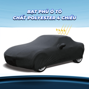 Bạt phủ ô tô vải Polyester 4C cao cấp màu đen