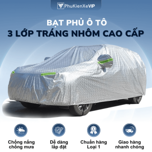 Bạt phủ ô tô tráng nhôm 3 lớp cách nhiệt cao cấp