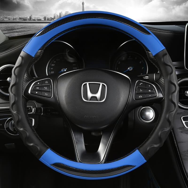 Bọc vô lăng xe Honda silicon 3D phối sợi carbon vân rồng sang trọng