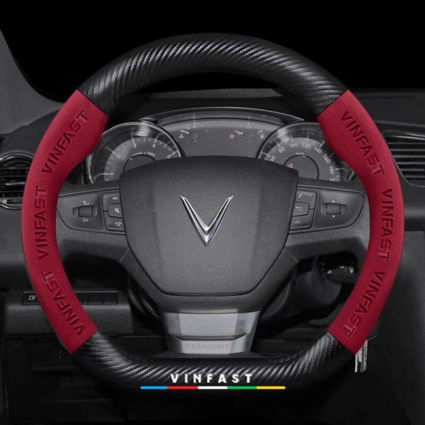 Bọc vô lăng ô tô VinFast da lộn kết hợp sợi carbon
