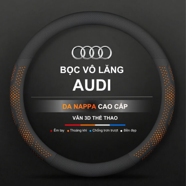 Bọc vô lăng xe Audi chất liệu Da Nappa cao cấp