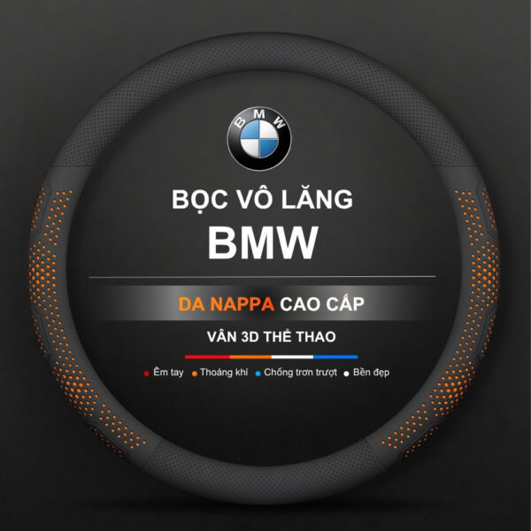 Bọc vô lăng xe BMW chất liệu Da Nappa cao cấp, chất lượng