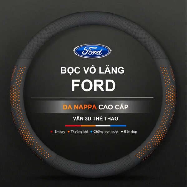 Bọc vô lăng xe Ford Da Nappa cao cấp, sang trọng