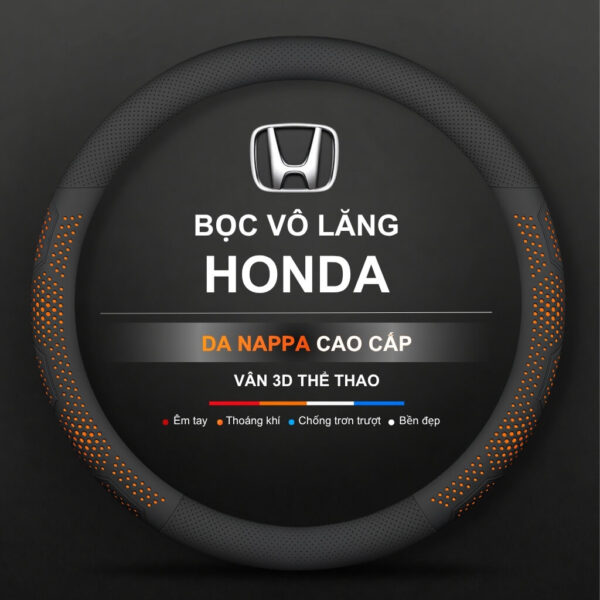 Bọc vô lăng xe Honda Chất Liệu Da Nappa cao cấp