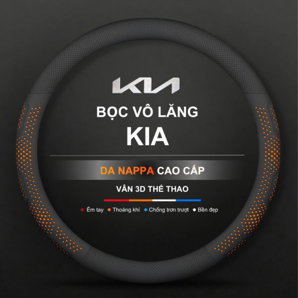 Bọc vô lăng xe KIA Da Nappa cao cấp, chất lượng