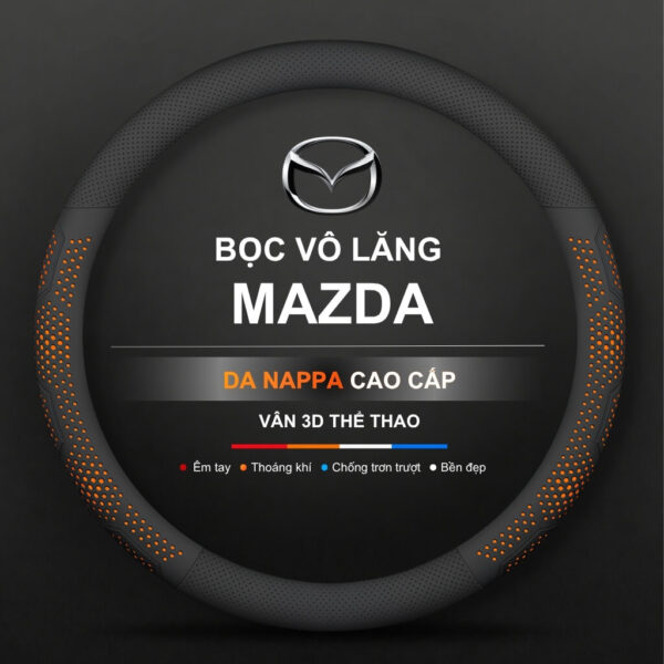 Bọc vô lăng xe Mazda Da Nappa cao cấp, hiện đại
