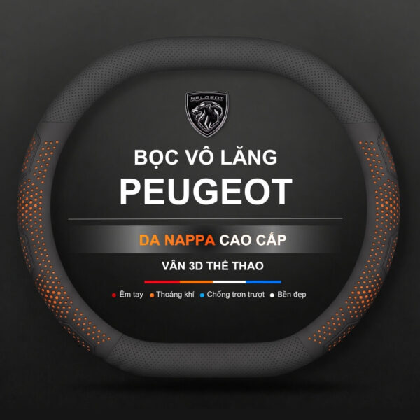 Bọc vô lăng xe Peugeot Da Nappa cao cấp, hiện đại