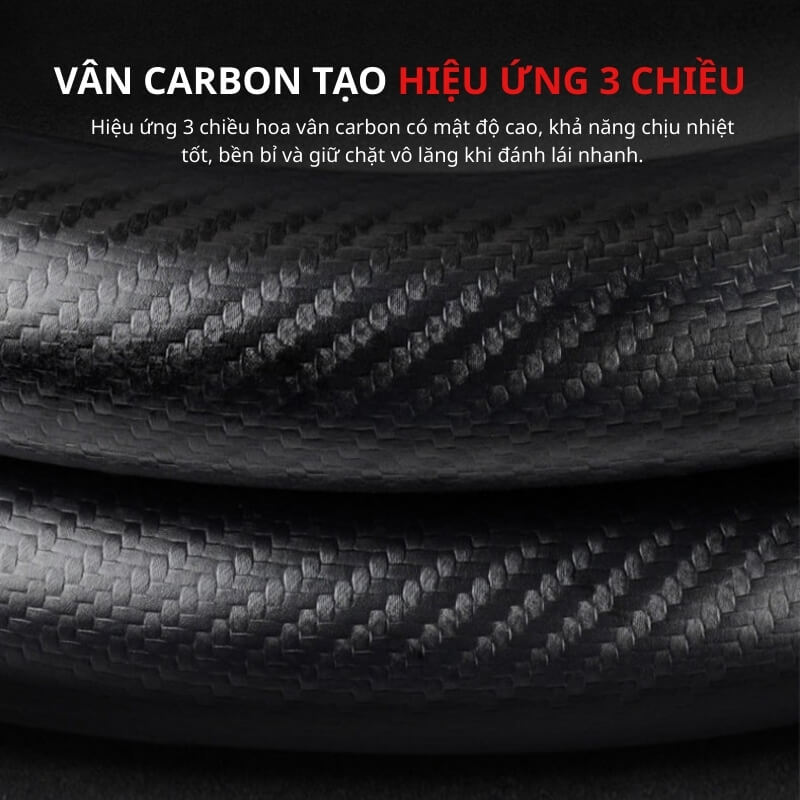 Bọc vô lăng Da Nappa & Sợi Carbon cao cấp