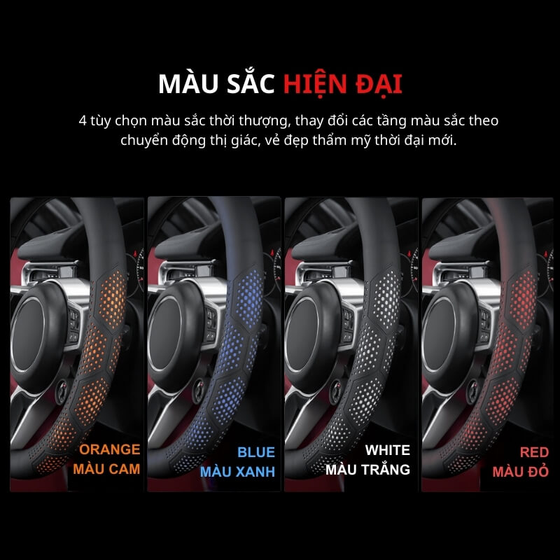 Bọc vô lăng Da Nappa & Sợi Carbon cao cấp