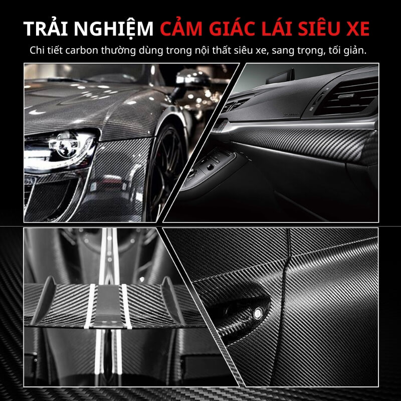 Bọc vô lăng Da Nappa & Sợi Carbon cao cấp