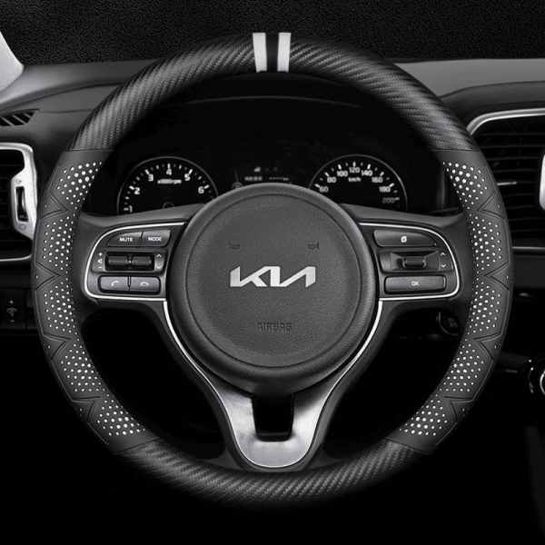 Bọc vô lăng xe KIA chất liệu Carbon cao cấp, họa tiết 3D