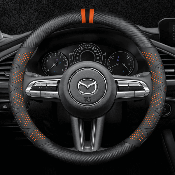 Bọc vô lăng xe Mazda chất liệu Carbon họa tiết 3D sang trọng