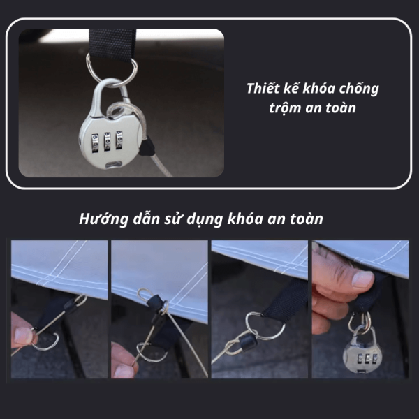 Thiết kế khóa chống trộm cho bạt phủ ô tô