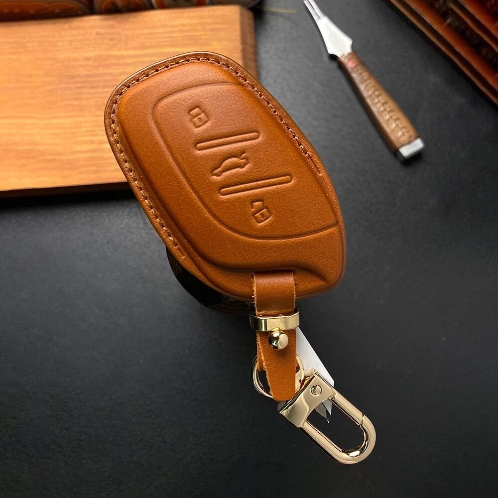 Bao da chìa khóa MG handmade 100% da bò Epsom