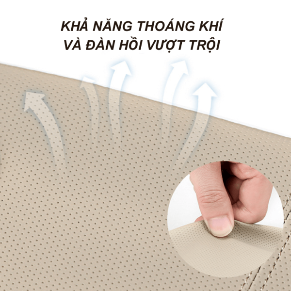 Bộ gối tựa đầu và tựa lưng ô tô cao su non bọc da cao cấp