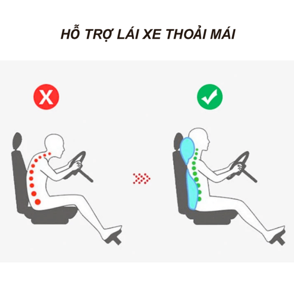Bộ gối tựa đầu và tựa lưng ô tô cao su non bọc da cao cấp