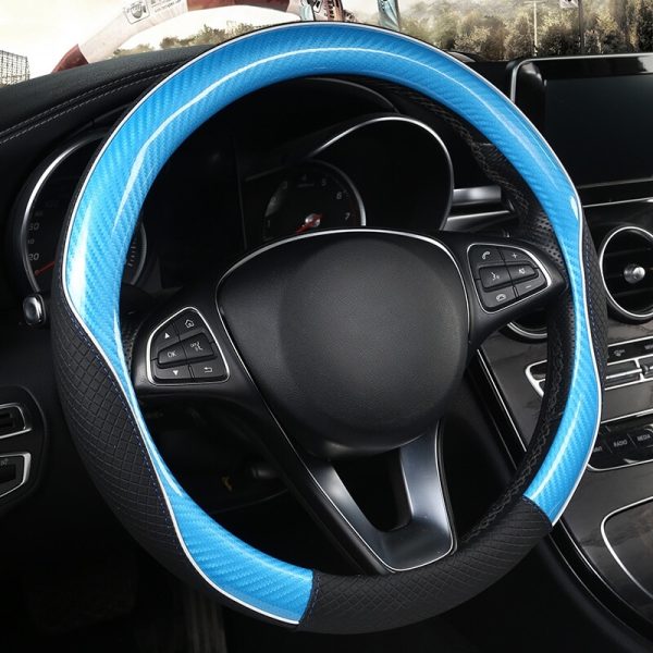 Bọc vô lăng da PU phối sợi Carbon phủ bóng 3D sang trọng