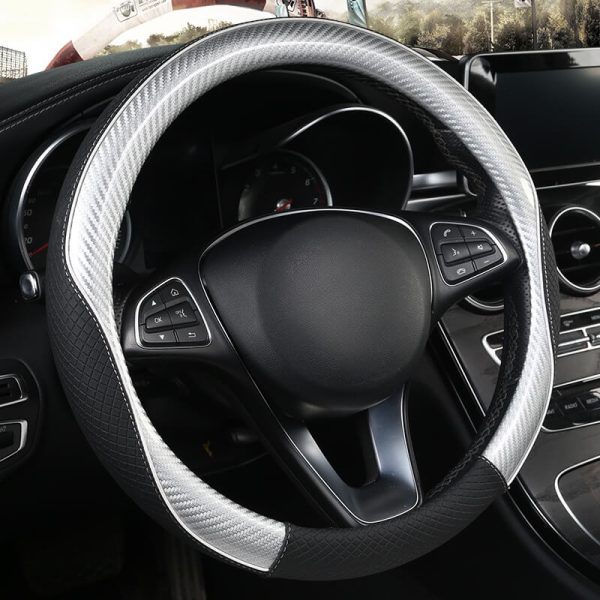 Bọc vô lăng da PU phối sợi Carbon phủ bóng 3D sang trọng