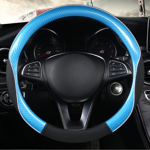 Bọc vô lăng da PU phối sợi Carbon phủ bóng 3D sang trọng
