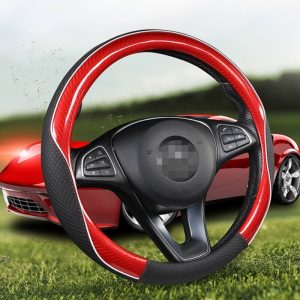 Bọc vô lăng da PU phối sợi Carbon phủ bóng 3D sang trọng