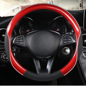 Bọc vô lăng da PU phối sợi Carbon phủ bóng 3D sang trọng