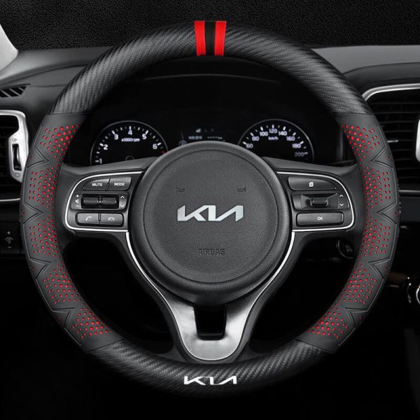Bọc vô lăng xe KIA chất liệu sợi Carbon cao cấp