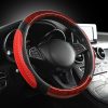 Bọc vô lăng sợi carbon vân gỗ anh đào gân cao su sang trọng